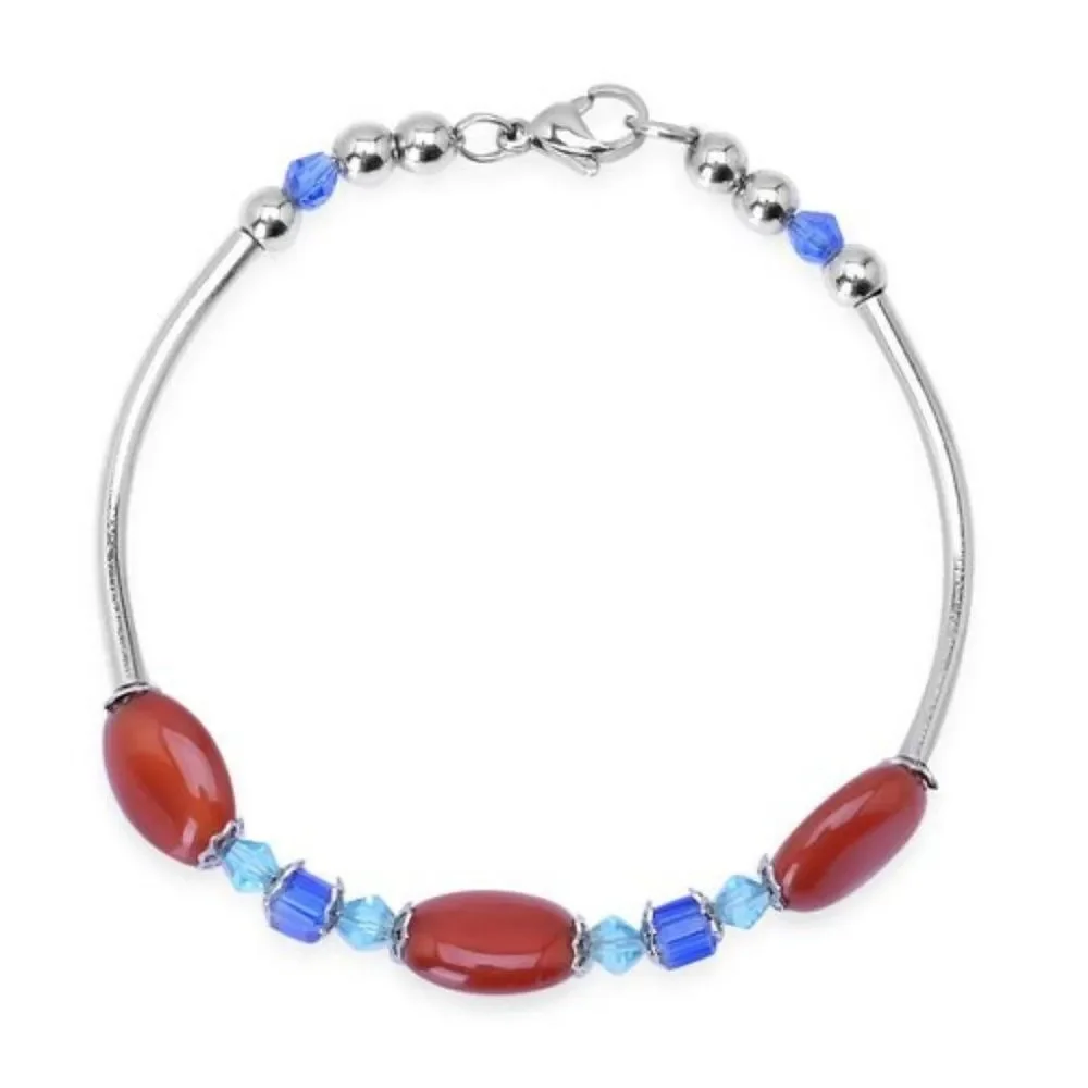 4 For $20 Carnelian Bracelet Blue Glass